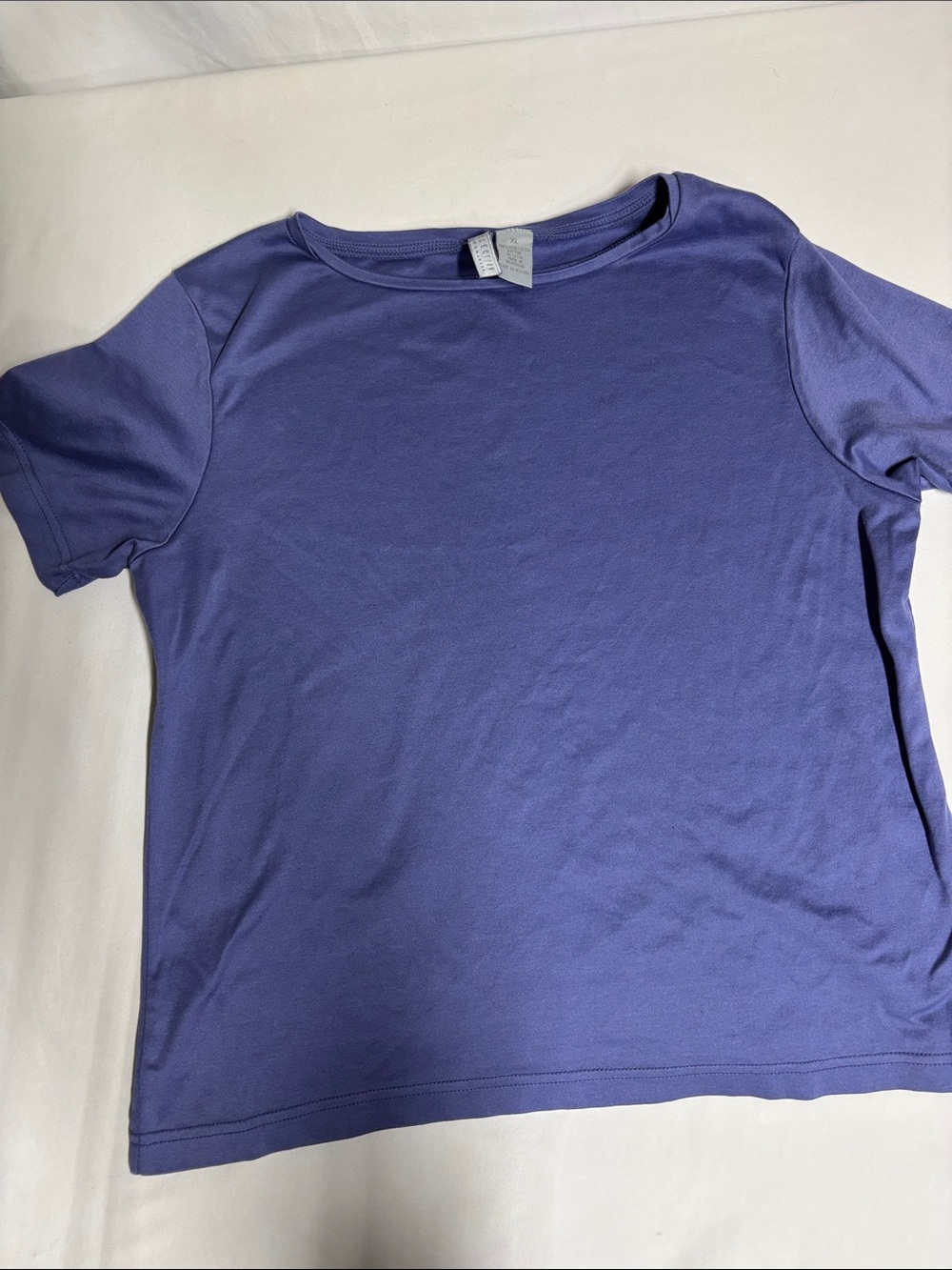 Collection B 100% Pima Cotton Tee Women XL Periwinkle Blue Short Sleeve